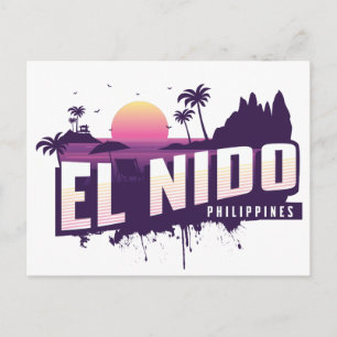 Carte Postale El Nido Philippines Coucher de soleil violet Palaw
