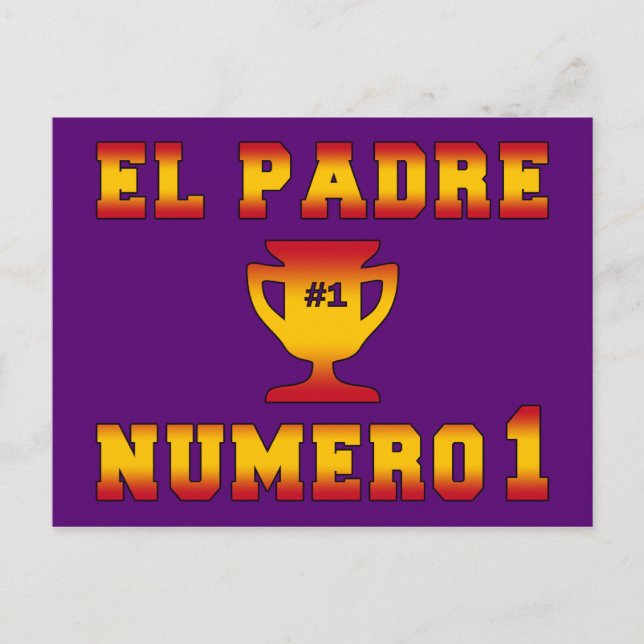 Carte Postale El Padre Número 1 #1 Papa en Fête des pères espagn (Devant)