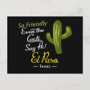 Carte Postale El Paso Cactus Funny Retro