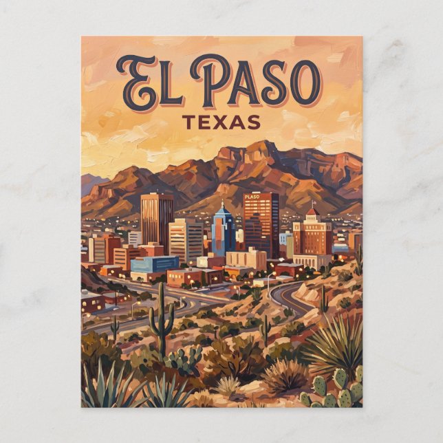 Carte Postale El Paso Skyline Texas (Devant)