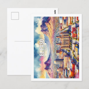 Carte Postale El Paso Texas Famous Travel Places aquarelle