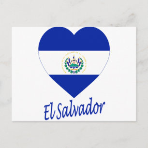 Carte Postale El Salvador Flag Heart