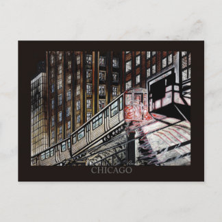 Carte Postale El Train Chicago Randsom Art