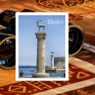 Carte Postale Elafos et Elafina, Entrée de Rhodes, Grèce