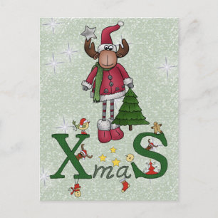 Carte Postale Elch mit Baum