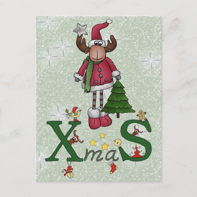 Carte Postale Elch mit Baum (Devant)