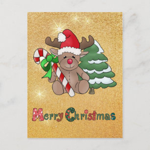 Carte Postale Elch mit Zuckerstange