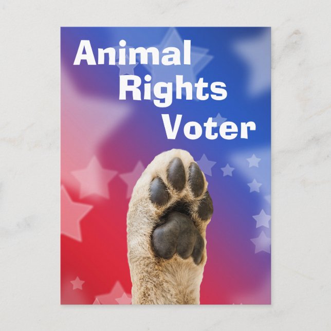Carte Postale Électeur pour les Droits des Animaux (Devant)