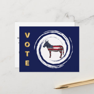 Carte Postale Élection Or Vote Âne Patriotique