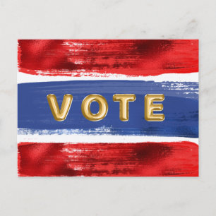 Carte Postale Élection Or Vote Patriotique