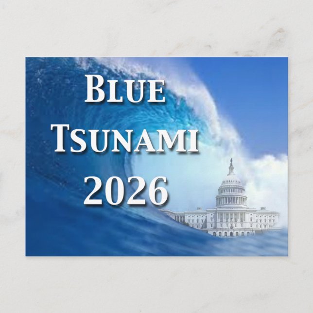 Carte Postale Élection Tsunami Bleu 2026 (Devant)