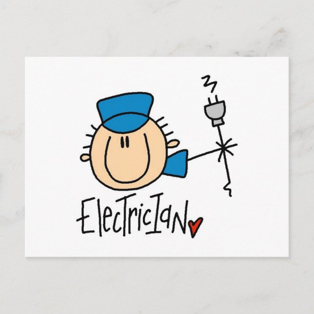 Carte Postale Électricien (Devant)