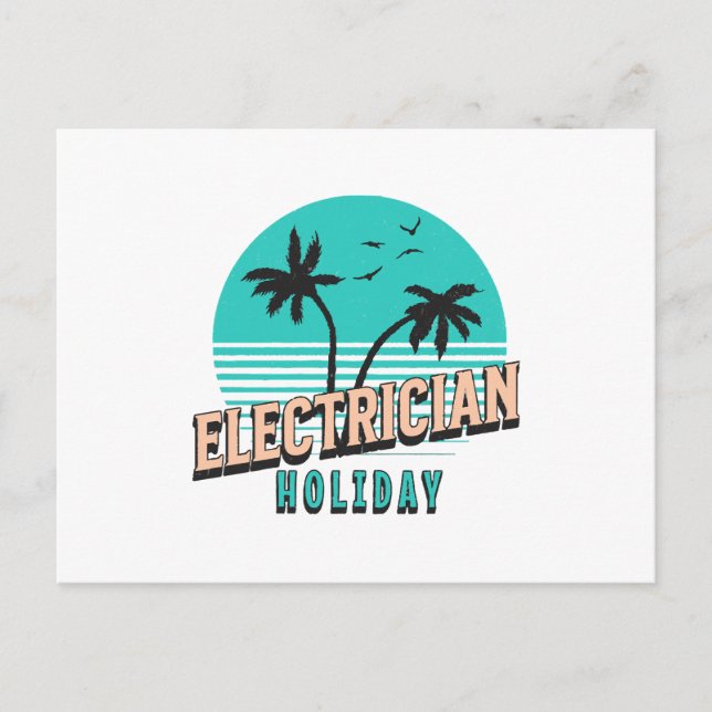 Carte Postale Électricien de vacances (Devant)