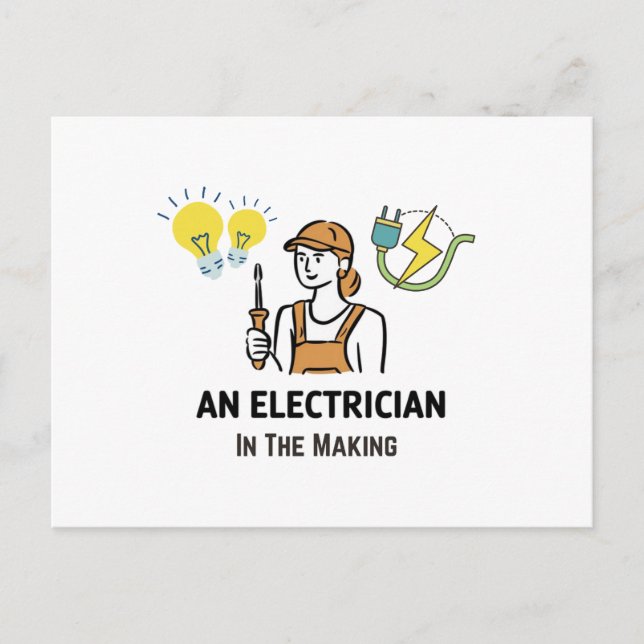 Carte Postale Électricien en devenir (Devant)