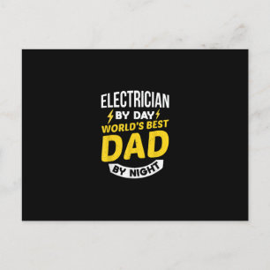 Carte Postale Électricien Homme De Jour Meilleur Papa Du Monde D