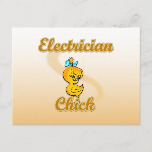 Carte Postale Électricienne poulette (Devant)