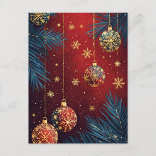 Carte Postale 🎄 Élégance de l'ornement festif Glow ❄️ Noël