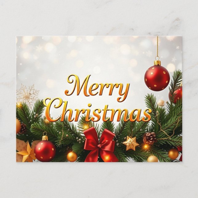 Carte Postale Élégance de Noël : Une fête festive (Devant)