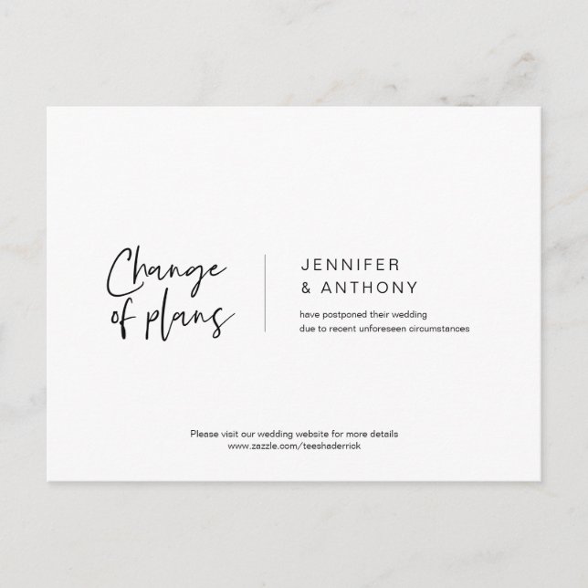 Carte Postale Elégance décontractée, Changement de plan, Reporté (Devant)