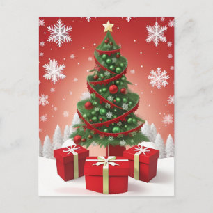 Carte Postale 🎄 Élégance d'un arbre de Noël enneigé ❄️ Fête hiv