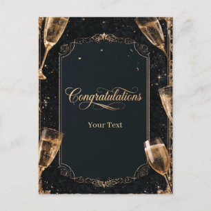 Carte Postale Élégance Félicitations Conception avec Champagne