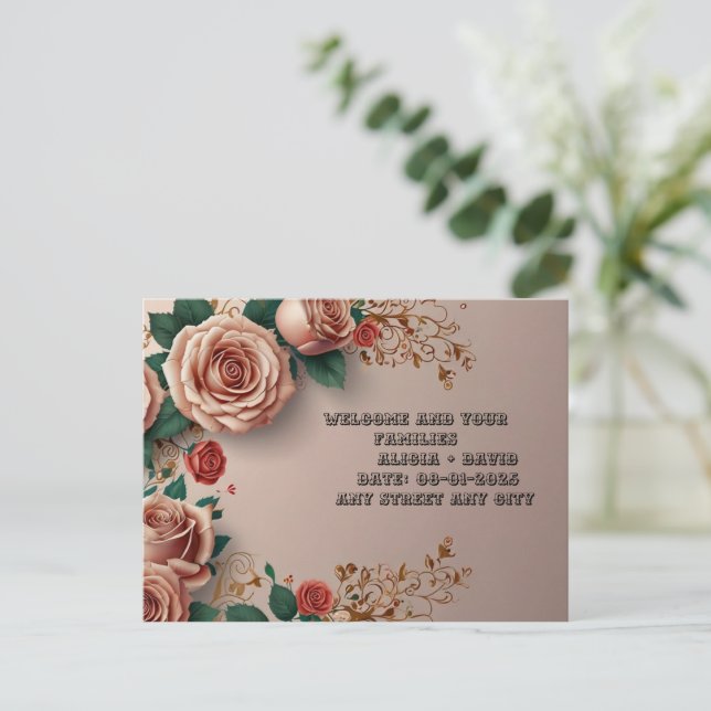 Carte Postale Élégance florale (Debout devant)