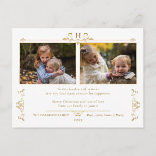 Carte Postale Élégance Officielle Or Deux Photos