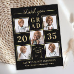 Carte Postale Élégant 6 Photo Black Gold Merci de graduation<br><div class="desc">Présentant nos cartes de remerciement pour notre exquise graduation personnalisée, la façon parfaite d'express votre gratitude et votre appréciation dans le style. Conçues pour les diplômés modernes, ces cartes présentent une présentation élégante et élégante, agrémentée d'une option de collage photo chic, vous permettant de présenter jusqu'à six de vos souvenirs...</div>