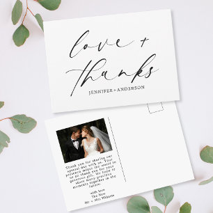 Carte Postale Élégant amour et remerciements écriture photo mari