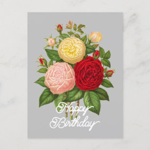 Carte Postale Élégant Anniversaire Vintage Céline Forestier Rose