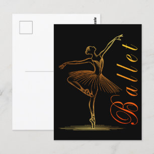 Carte Postale Élégant aperçu d'un ballet de Ballerina