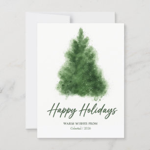 Carte Postale Elégant Aquarelle Arbre de Noël   Joyeuses fêtes