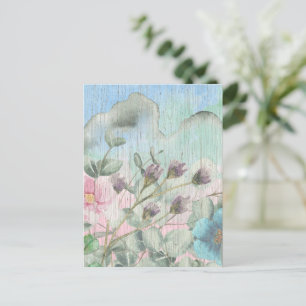 Carte Postale Elégant aquarelle Fleurs sauvages Vintages
