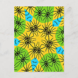 Carte Postale Élégant Araignée d'inspiration africaine Motif tra