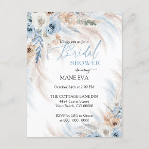 Carte Postale Élégant Baby Shower Floral Bohème