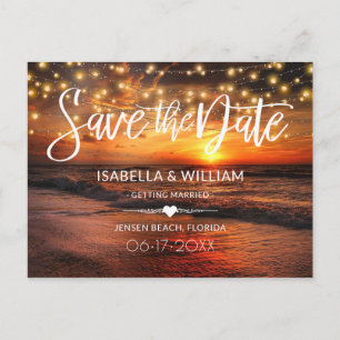Carte Postale Elegant Beach Summer Wedding Save the Date
