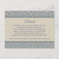 Elégant bleu et beige Motif détails Mariage