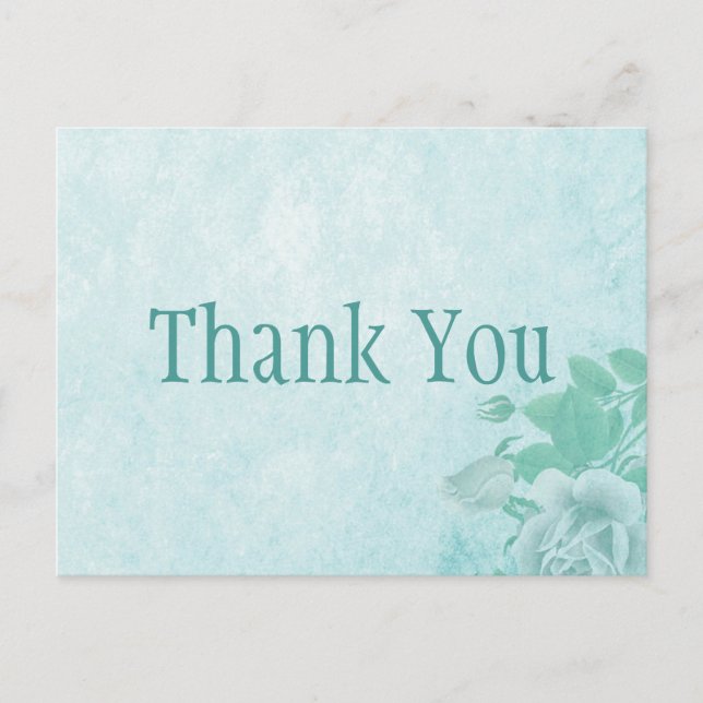 Carte Postale Elegant Blue Thank You (Devant)