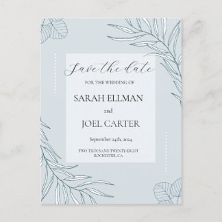 Carte Postale Elegant Boho Fleur sauvage enregistrer la date