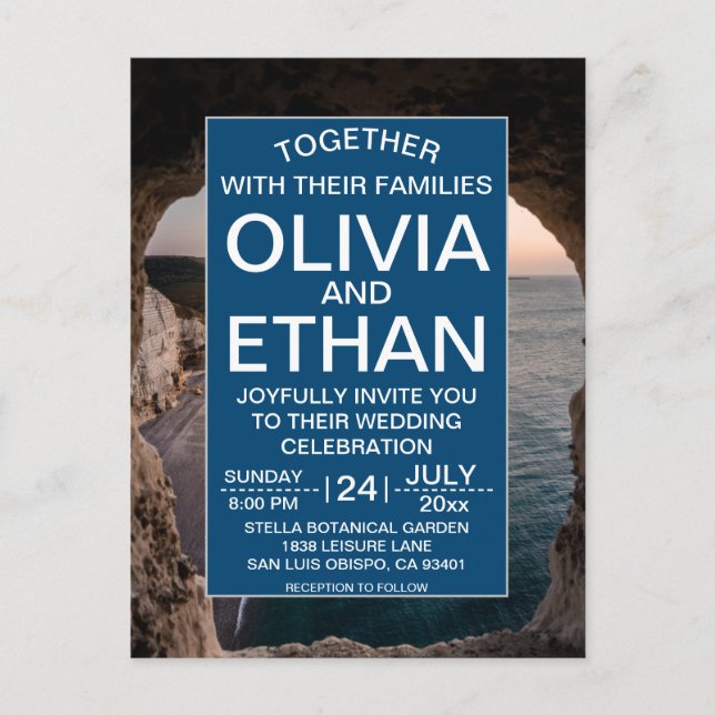 Carte Postale Elégant bord de mer côte d'été plage Mariage (Devant)