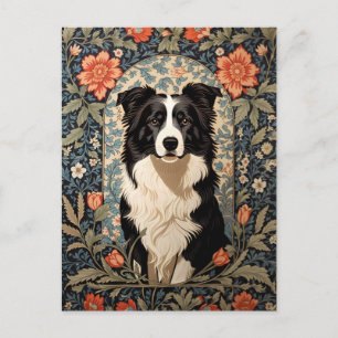 Carte Postale Elégant Bordure Collie William Morris Inspiré