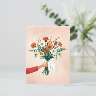 Carte Postale Elégant Bouquet Floral Fête des Mères