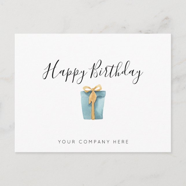 Carte Postale Elegant Business Aquarelle Cadeau Anniversaire   (Devant)