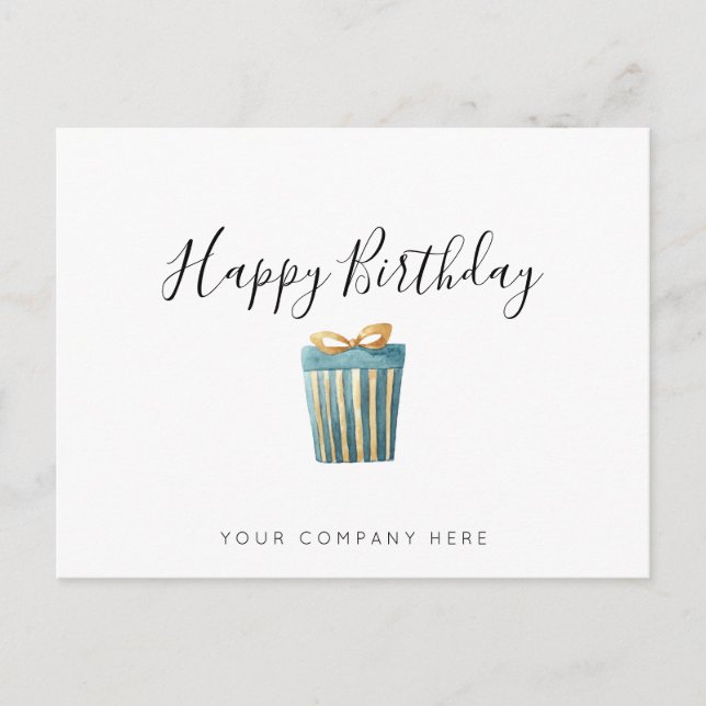 Carte Postale Elegant Business Aquarelle Cadeau Anniversaire   (Devant)