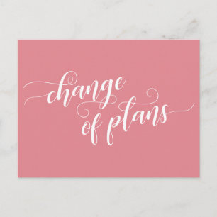 Carte Postale Élégant changement rose des plans reporter Mariage