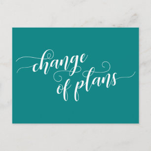Carte Postale Élégant changement Turquoise des plans Mariage rep