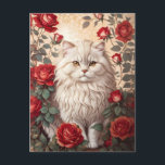 Carte Postale Élégant Chat Perse Vintage Avec Rose<br><div class="desc">Élégant Chat Perse Vintage avec carte postale Rose - une façon élégante et sophistiquée de partager des sentiments avec des êtres chers. Cette carte postale est l'illustration exquise d'un chat persan vintage entouré d'élégants roses, créant un design intemporel et luxueux. La carte postale n'est pas seulement un moyen de communication,...</div>