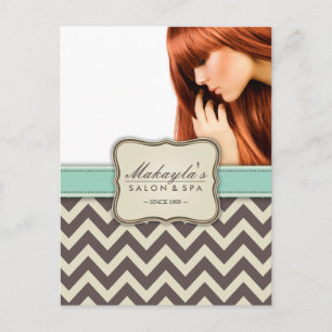 Carte Postale Elégant Chevron moderne Brown, vert et beige