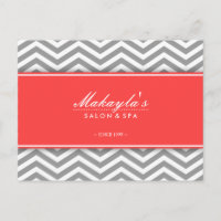 Elégant Chevron moderne gris, blanc et corail