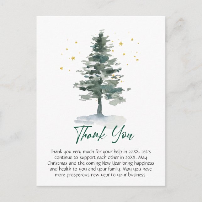 Carte Postale Elegant Christmas Corporate Thank You (Devant)